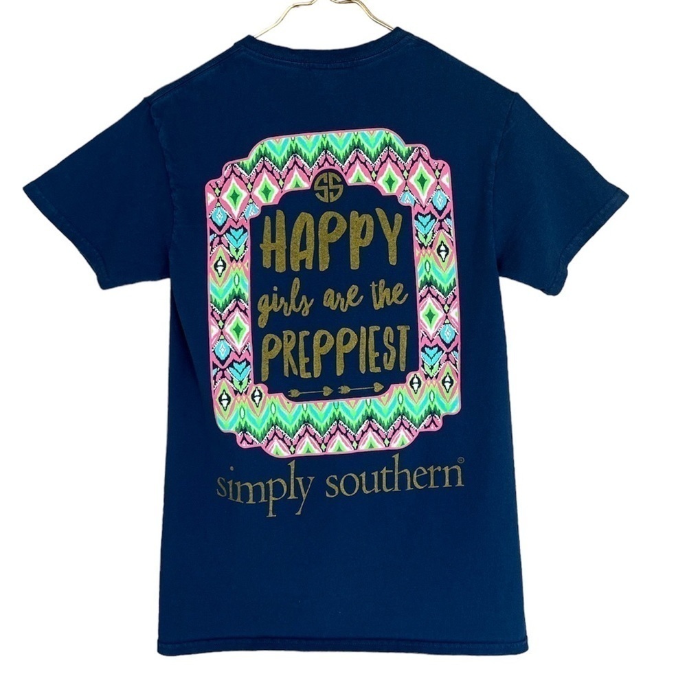 Simply Southern Preppiest Graphic Tee Bow Logo Shirt Small - Picture 4 of 8
